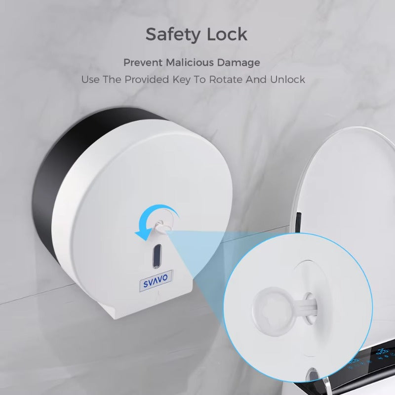 SVAVO V-TH10 壁掛式商用浴室超大卷衛生紙分配器 - ABS 塑料材質