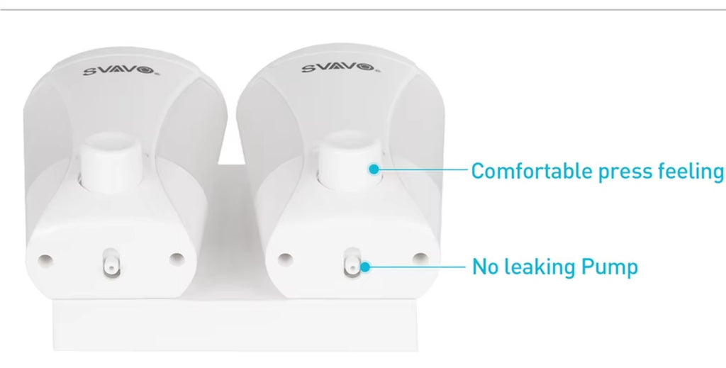 SVAVO V-4701-2 雙格手動皂液器 - 2×200ml 壁掛式 洗髮露 / 皂液通用 白 / 鉻色可選